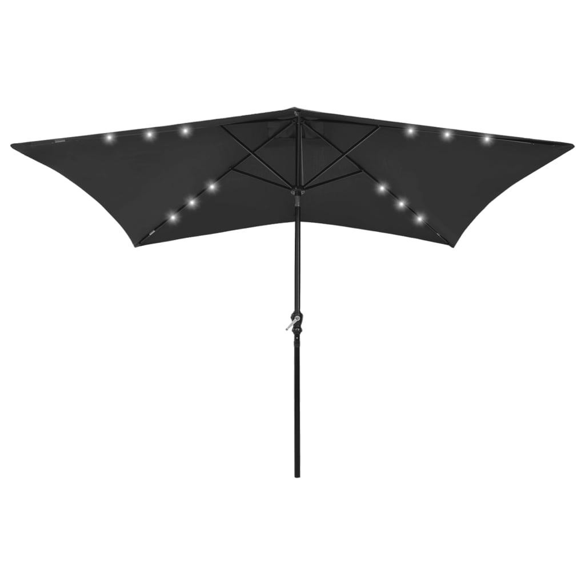 Voir la diapositive 1 : VIDAXL Parasol de jardin avec LED et mat en acier noir 2x3 m