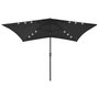 Voir la diapositive 1 : VIDAXL Parasol de jardin avec LED et mat en acier noir 2x3 m