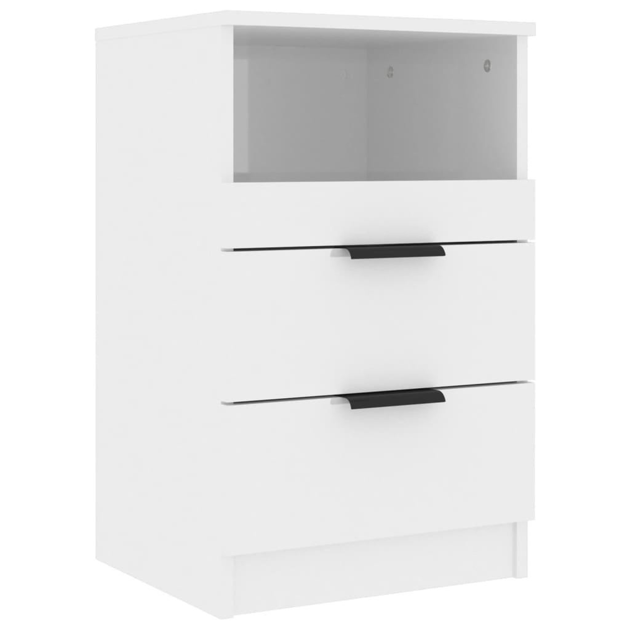 Voir la diapositive 2 : VIDAXL Table de chevet Blanc brillant Bois d'ingenierie