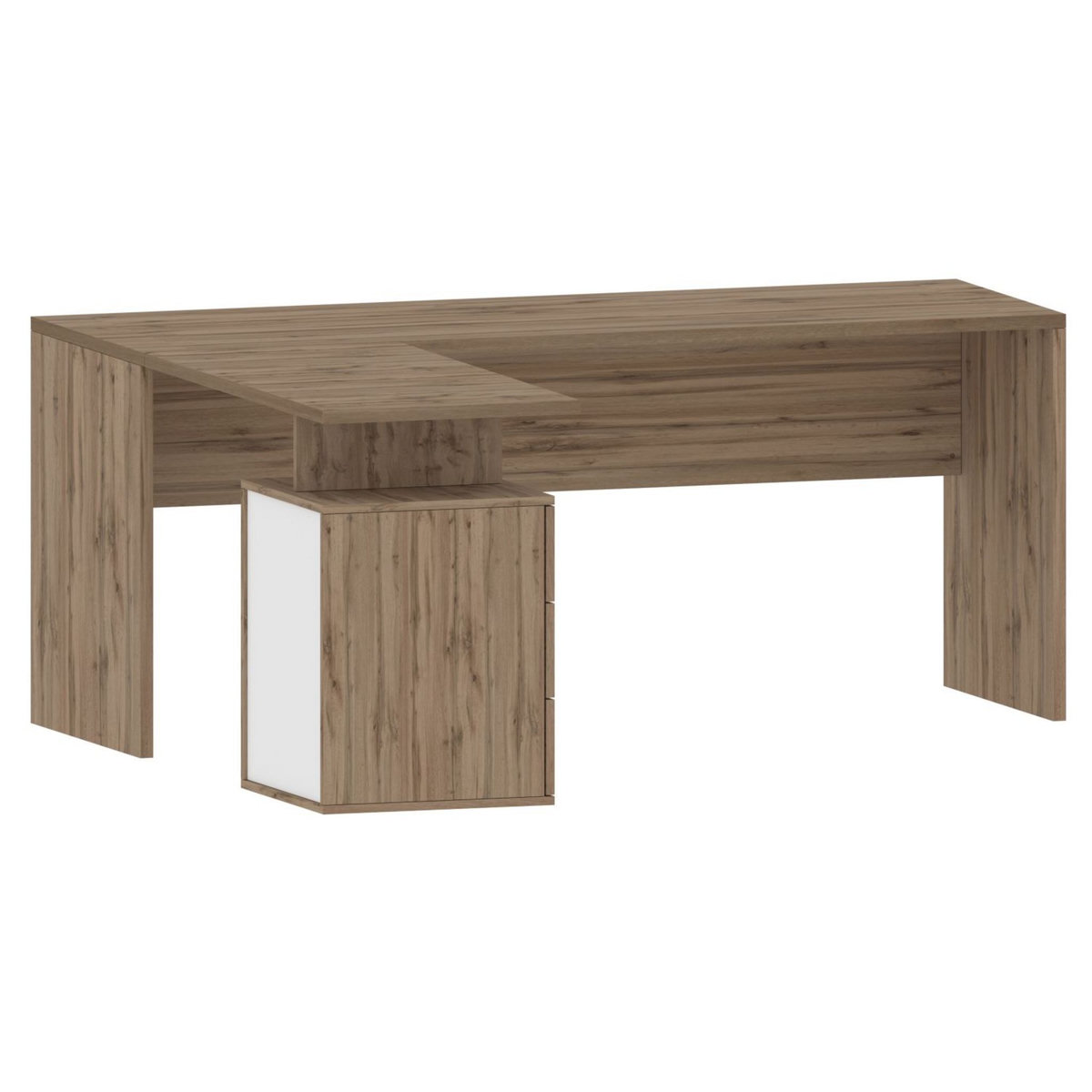 Bureau d'angle droit 3 tiroirs 180 cm VASTO