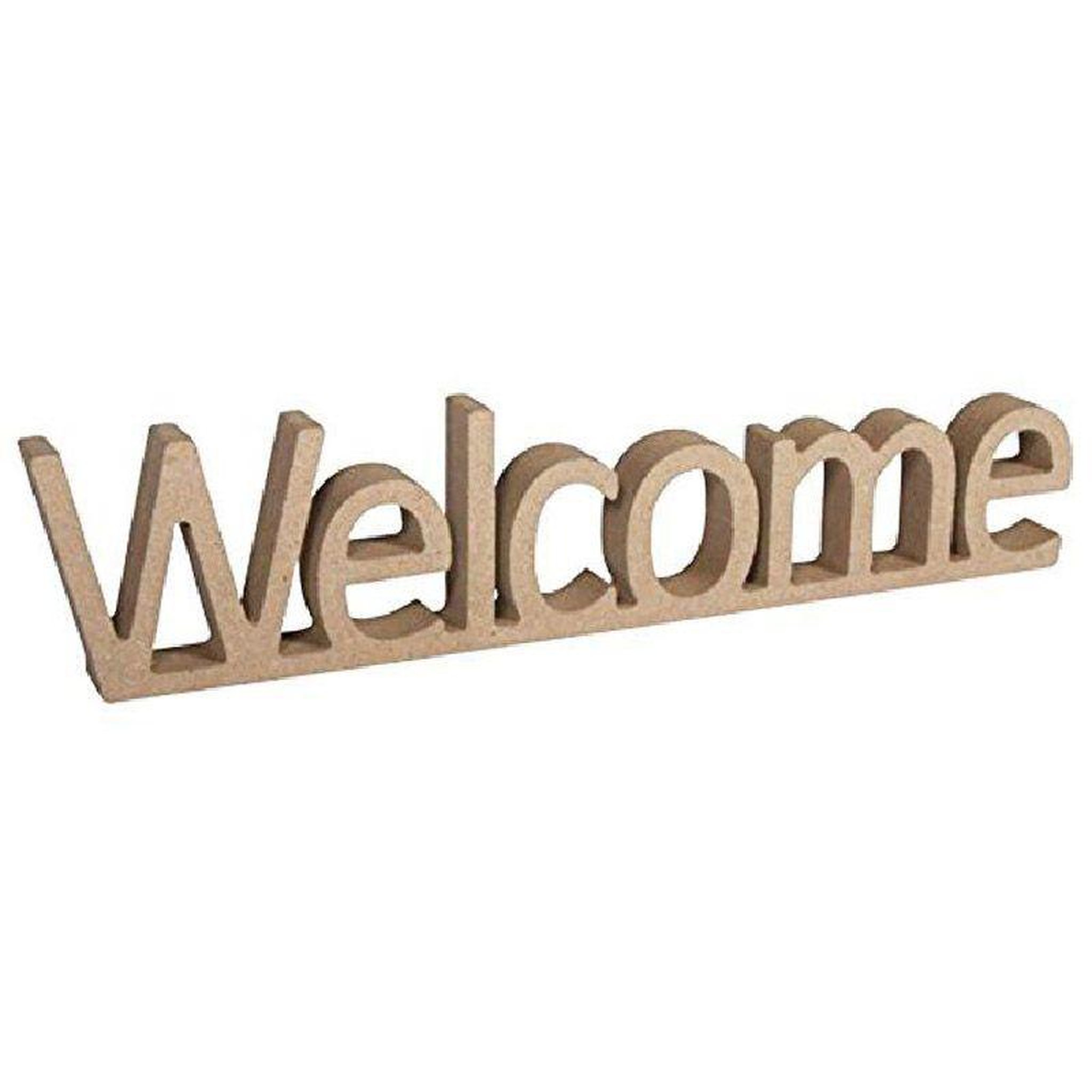 Voir la diapositive 1 : Rayher Mot en bois MDF 25 x 5,5 cm - Welcome