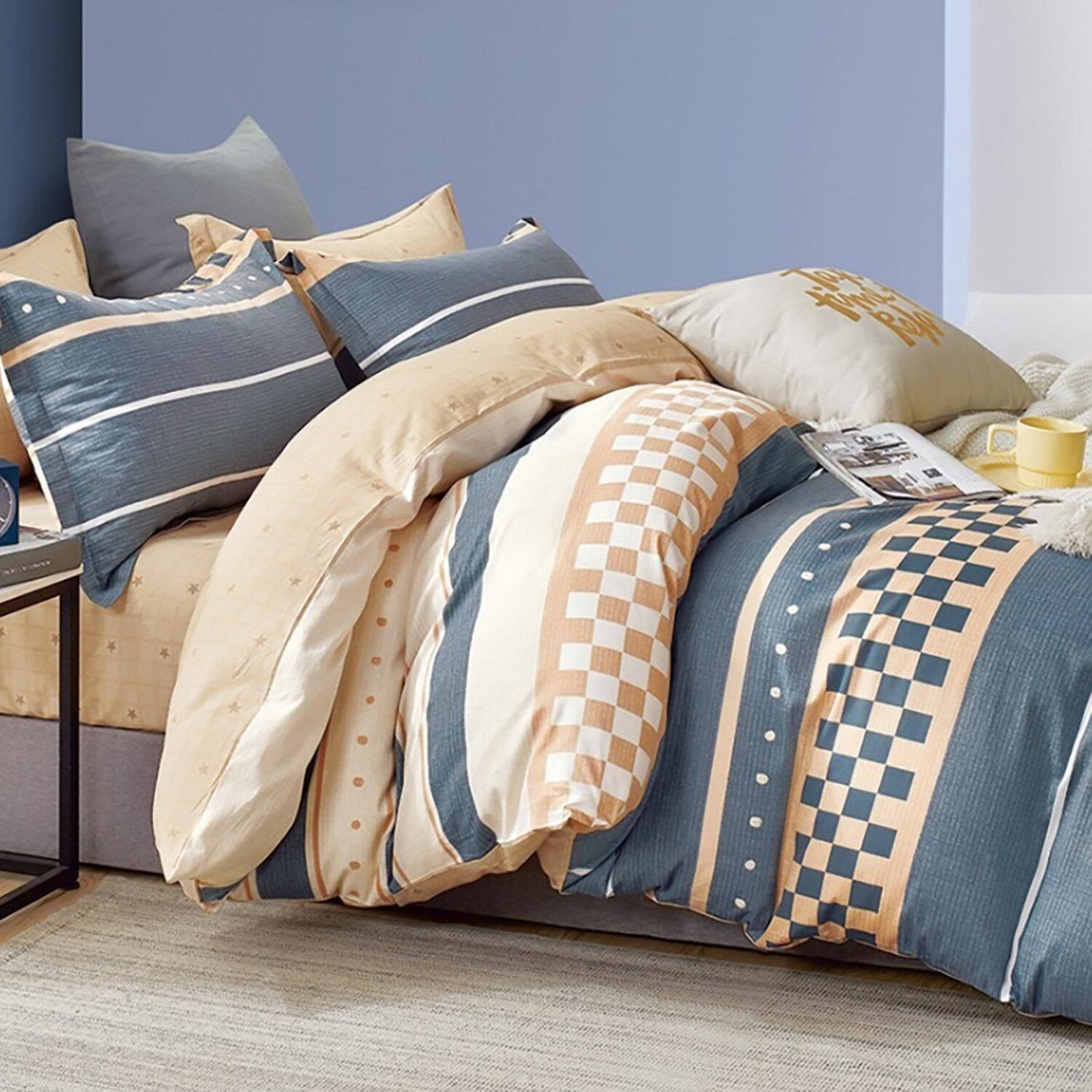 Voir la diapositive 2 : Home collection Parure housse de couette 100 % percale de coton 80 fils Rayvan