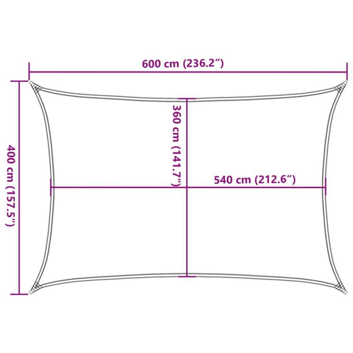 VIDAXL Voile d'ombrage 160 g/m^2 Rouge 4x6 m PEHD