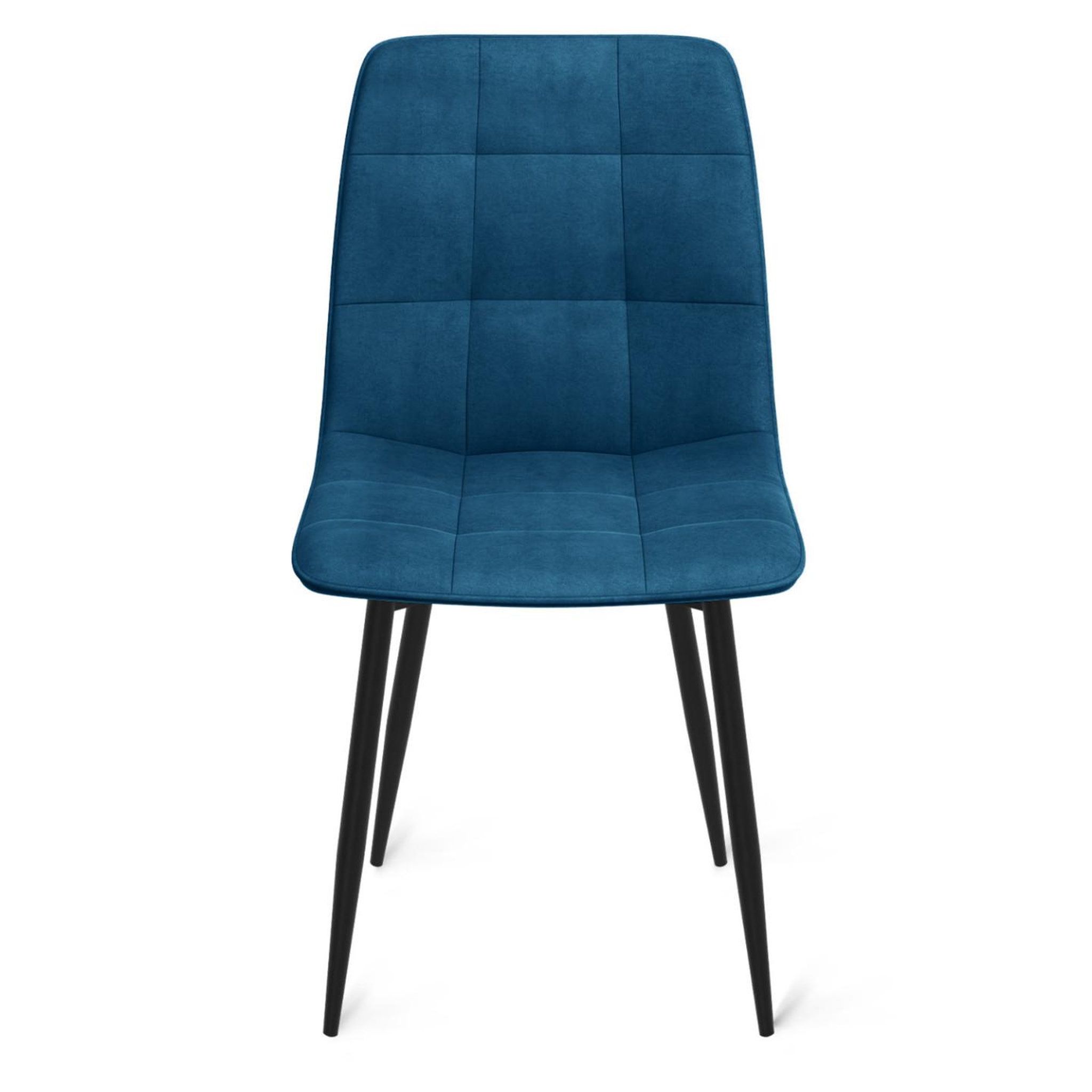 Voir la diapositive 3 : ID MARKET Lot de 6 chaises mila en velours bleu pour salle à manger