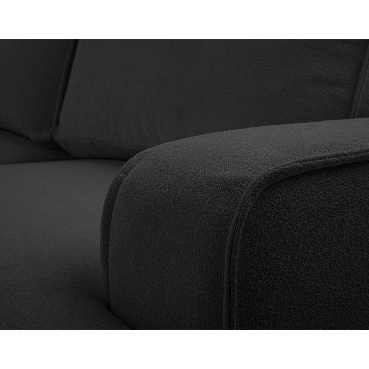 BEST MOBILIER Nessino - canapé d'angle droit 4 places - convertible avec coffre - en tissu texturé