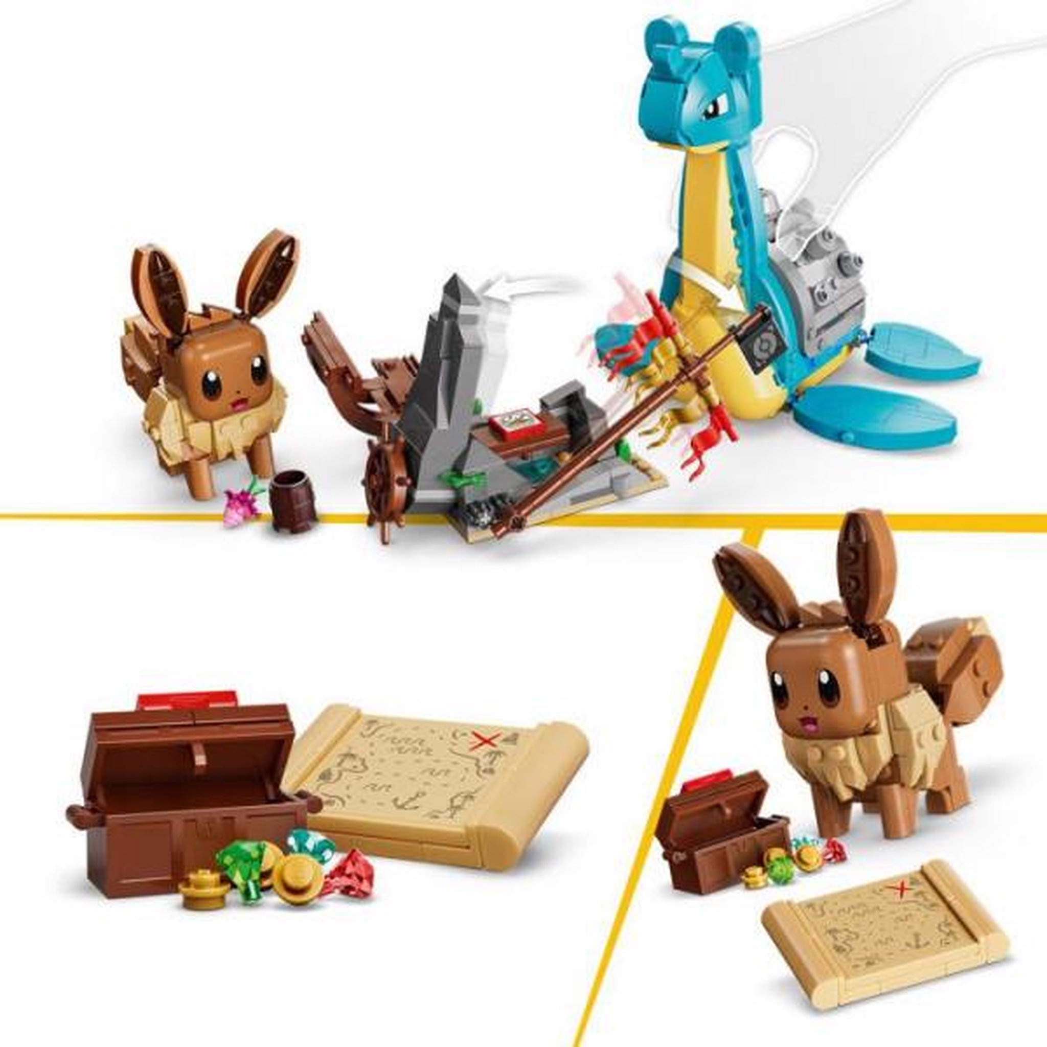 Voir la diapositive 6 : LEGO LEGO Pokémon 72162 - Set de construction compatible SMART Play™ - Évoli et Lokhlass, Chasse au Trésor - Des 8 ans
