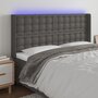 Voir la diapositive 1 : VIDAXL Tete de lit a LED Gris 147x16x118/128 cm Similicuir