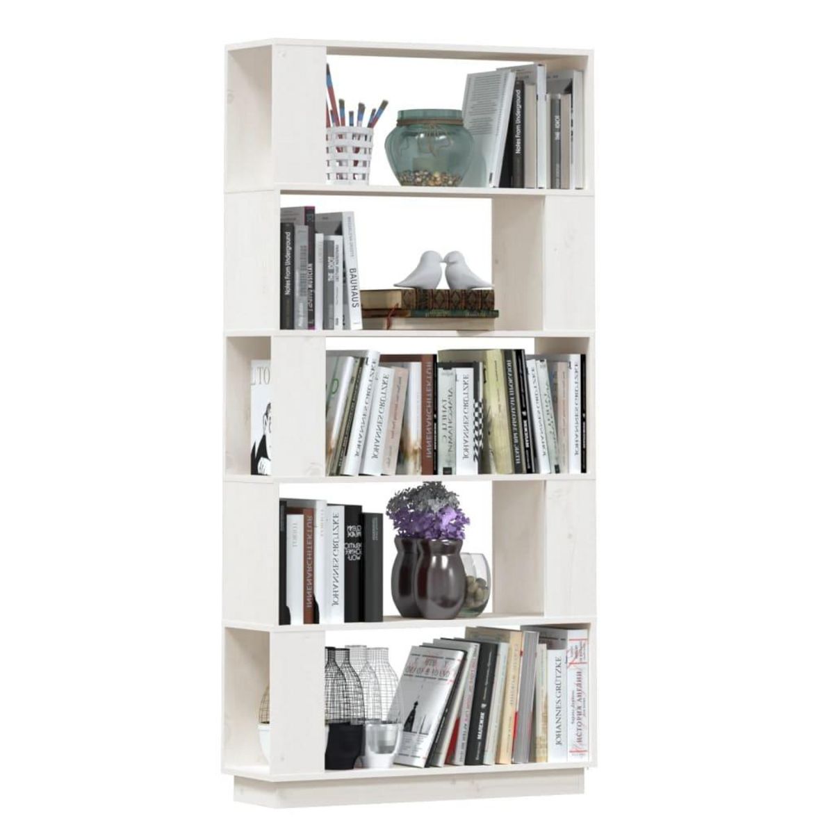 VIDAXL Bibliotheque/Separateur de piece Blanc 80x25x163,5cm Pin massif
