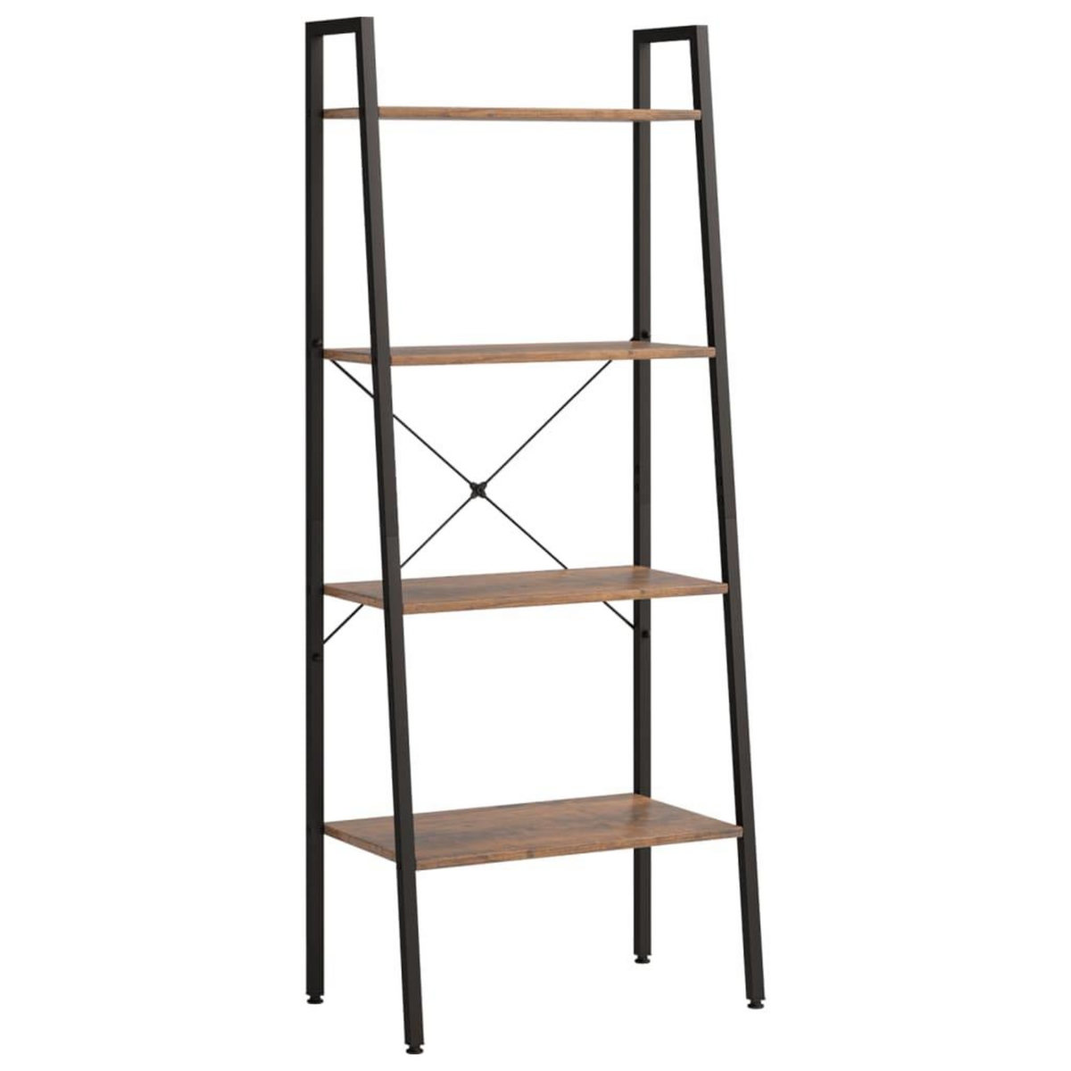 VIDAXL Etagere sur pied 4 niveaux Marron fonce et noir 56x35x140 cm