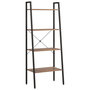Voir la diapositive 2 : VIDAXL Etagere sur pied 4 niveaux Marron fonce et noir 56x35x140 cm