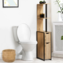 Voir la diapositive 2 : ID MARKET Meuble WC 2 portes DETROIT avec étagères design industriel