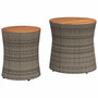 Voir la diapositive 2 : VIDAXL Tables d'appoint de jardin 2 pcs dessus en bois gris poly rotin