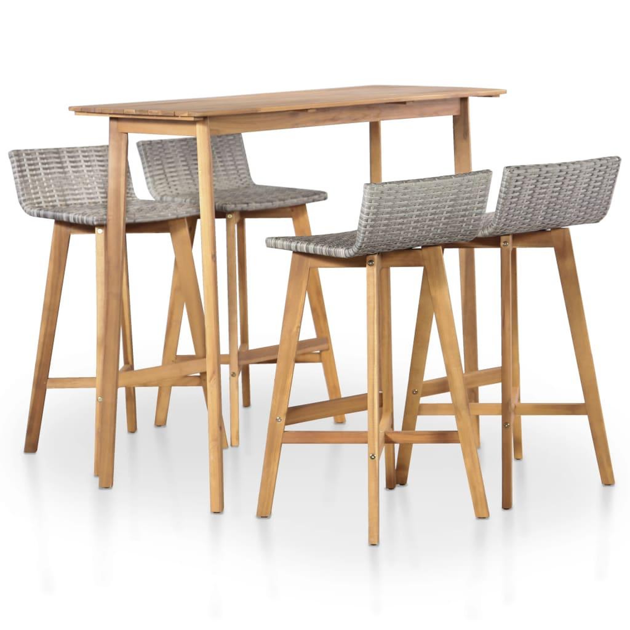 Voir la diapositive 1 : VIDAXL Ensemble a manger d'exterieur 5 pcs Bois d'acacia solide