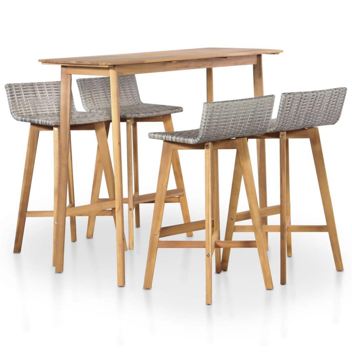 VIDAXL Ensemble a manger d'exterieur 5 pcs Bois d'acacia solide