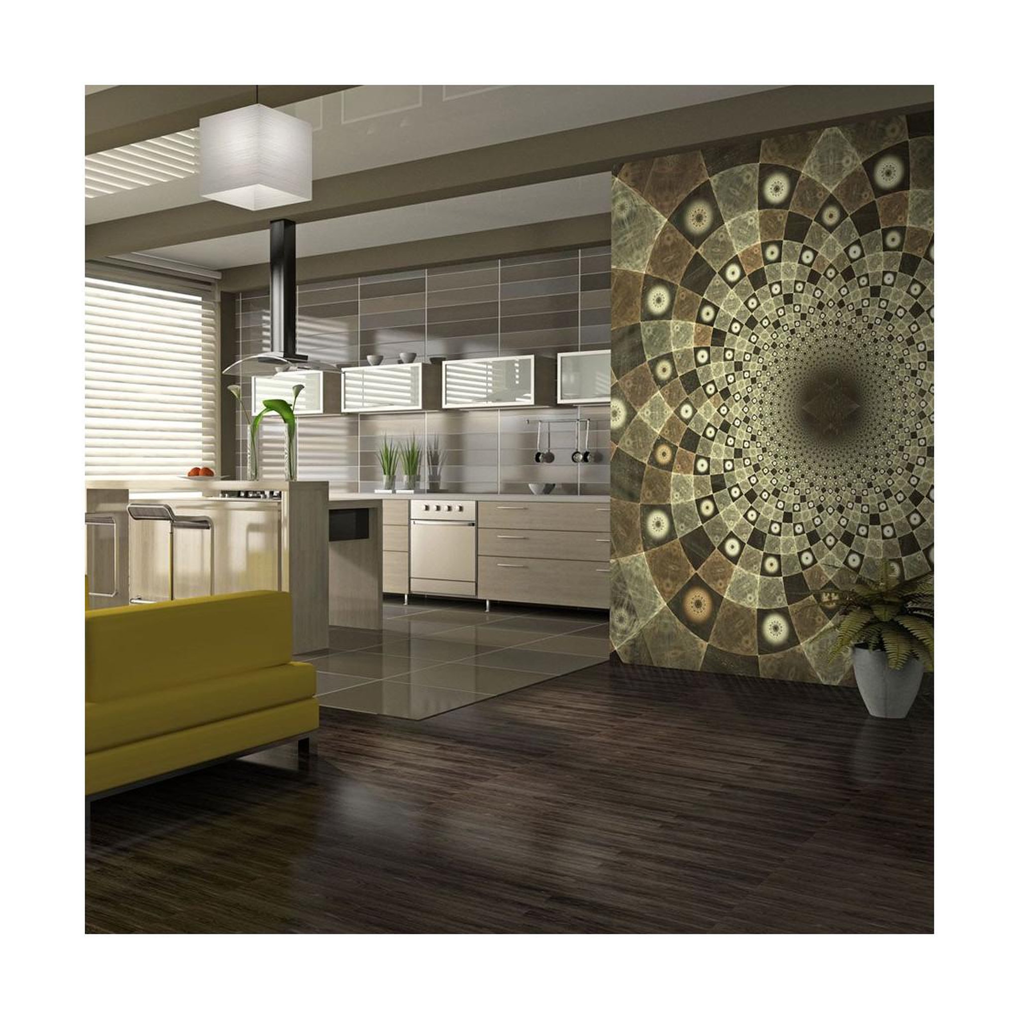 Paris Prix Papier peint  brown mosaic. Coloris disponibles : Multicolore