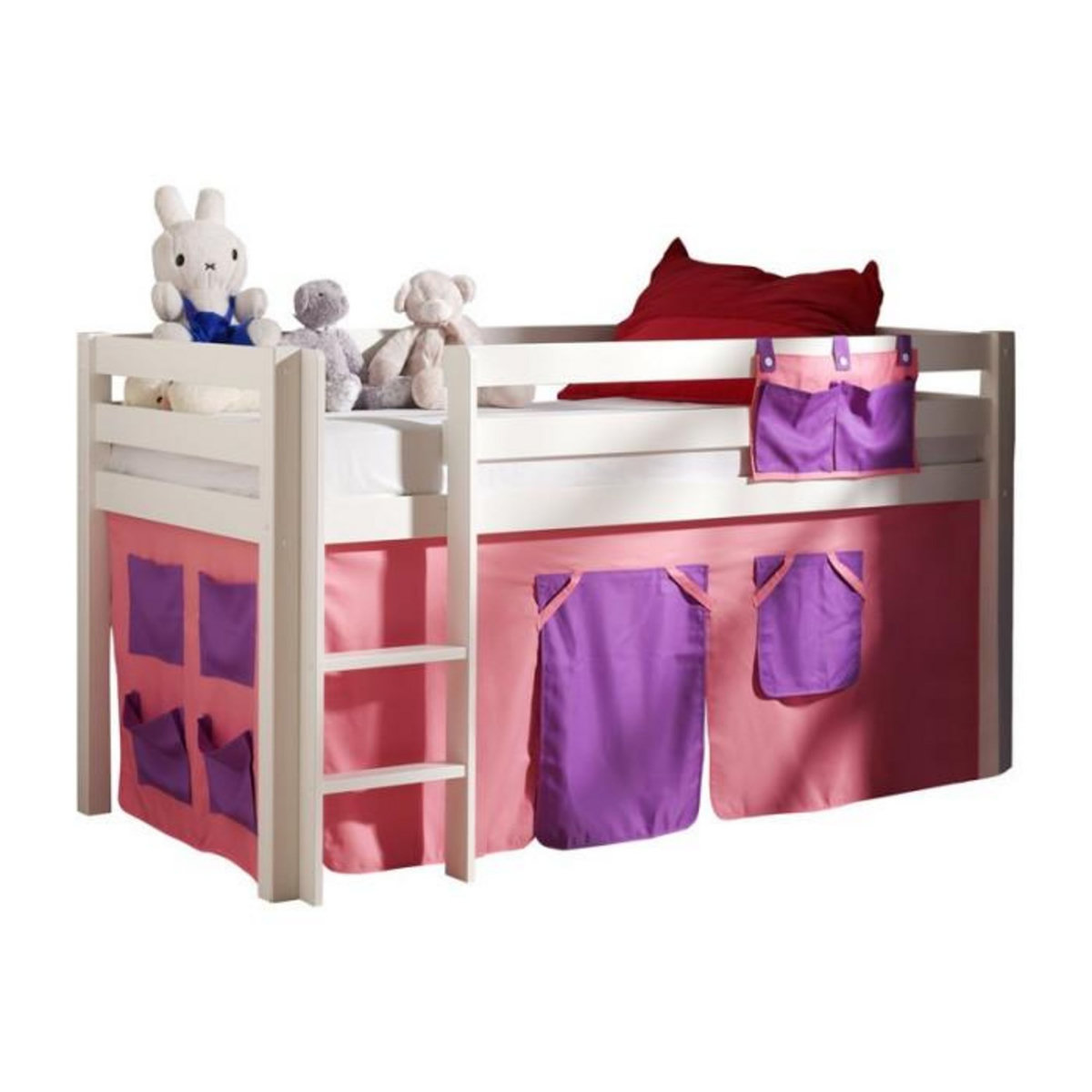Paris Prix Lit Enfant  Pino Rose  90x200cm Blanc