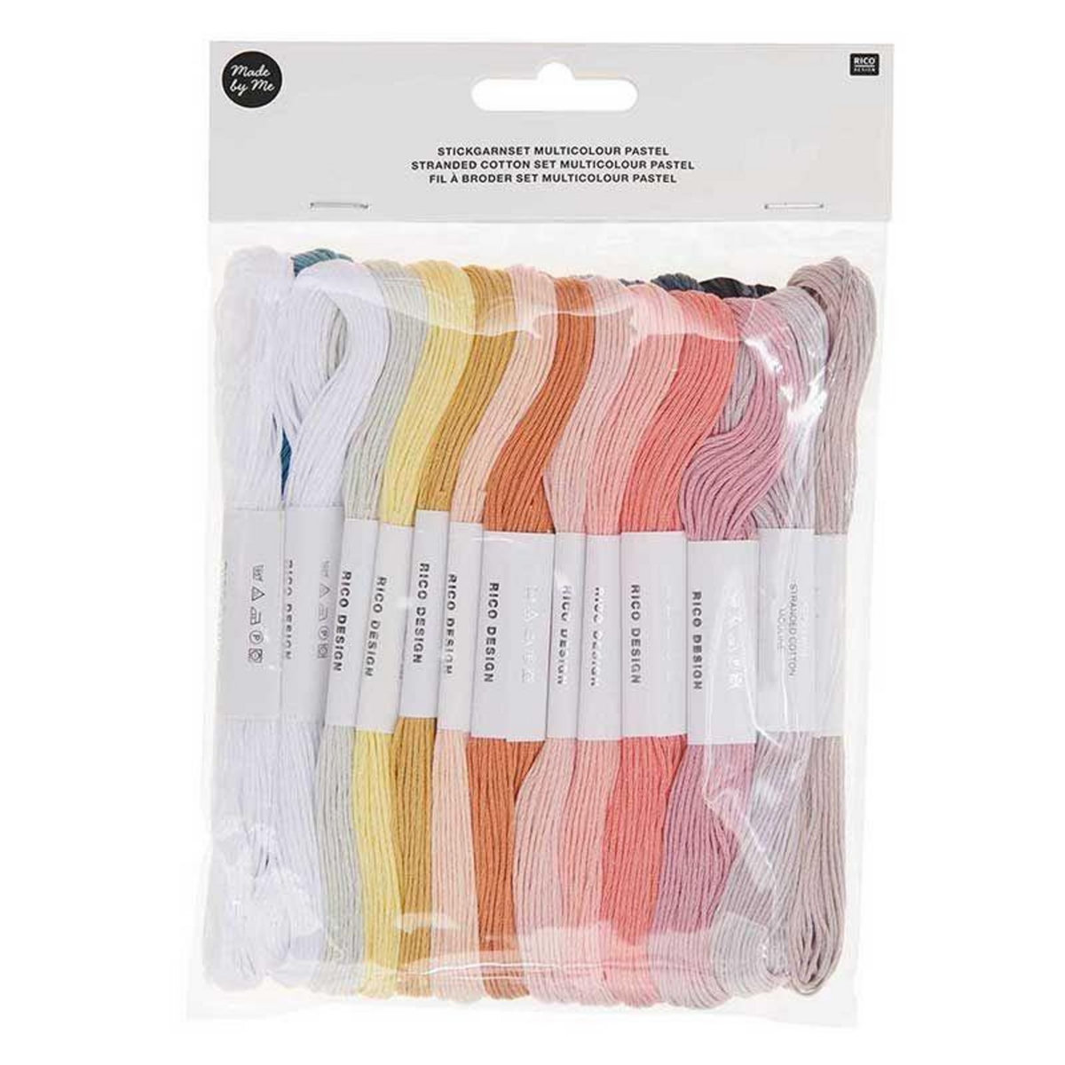 RICO DESIGN 24 fils à broder en coton - Pastel