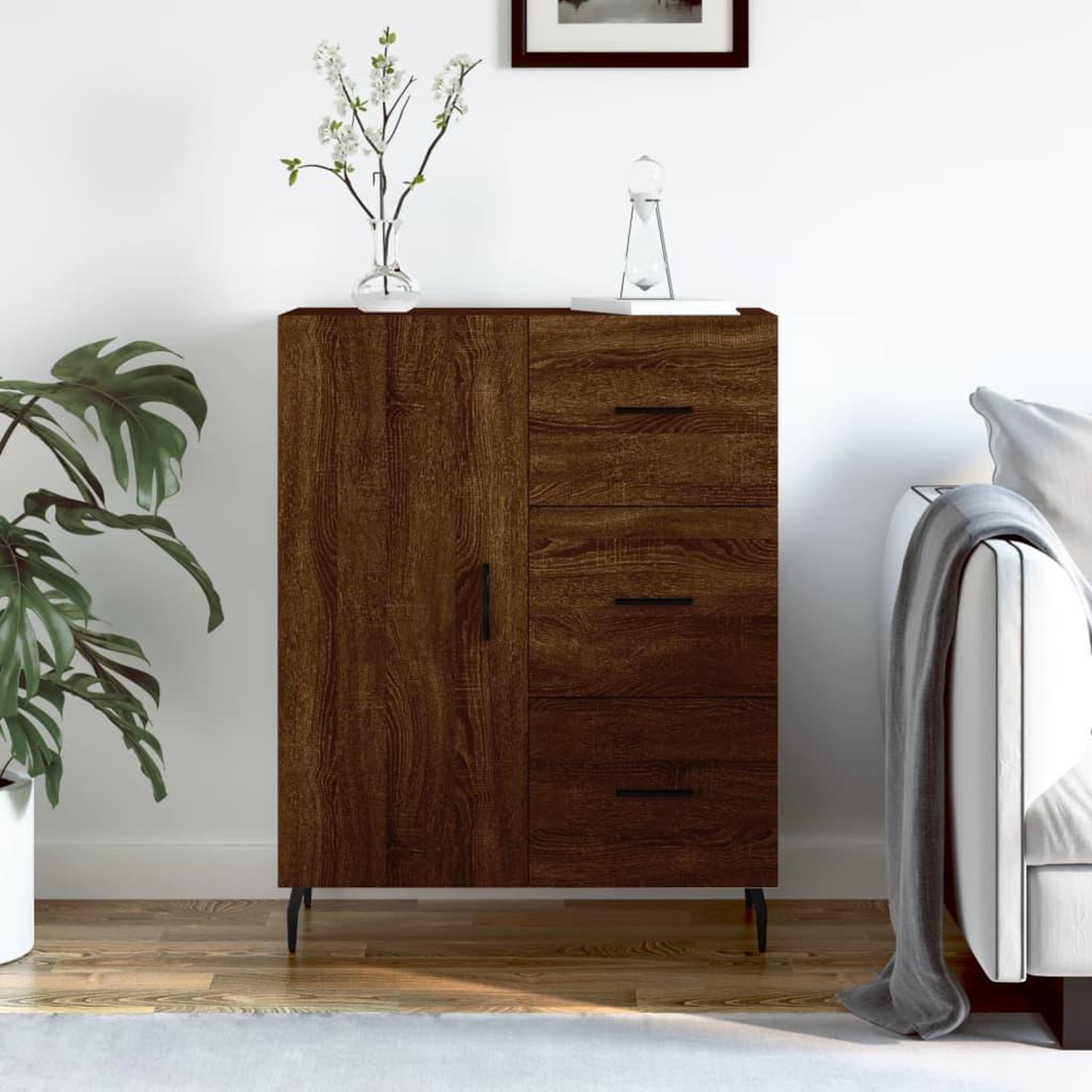 Voir la diapositive 1 : VIDAXL Buffet chene marron 69,5x34x90 cm bois d'ingenierie