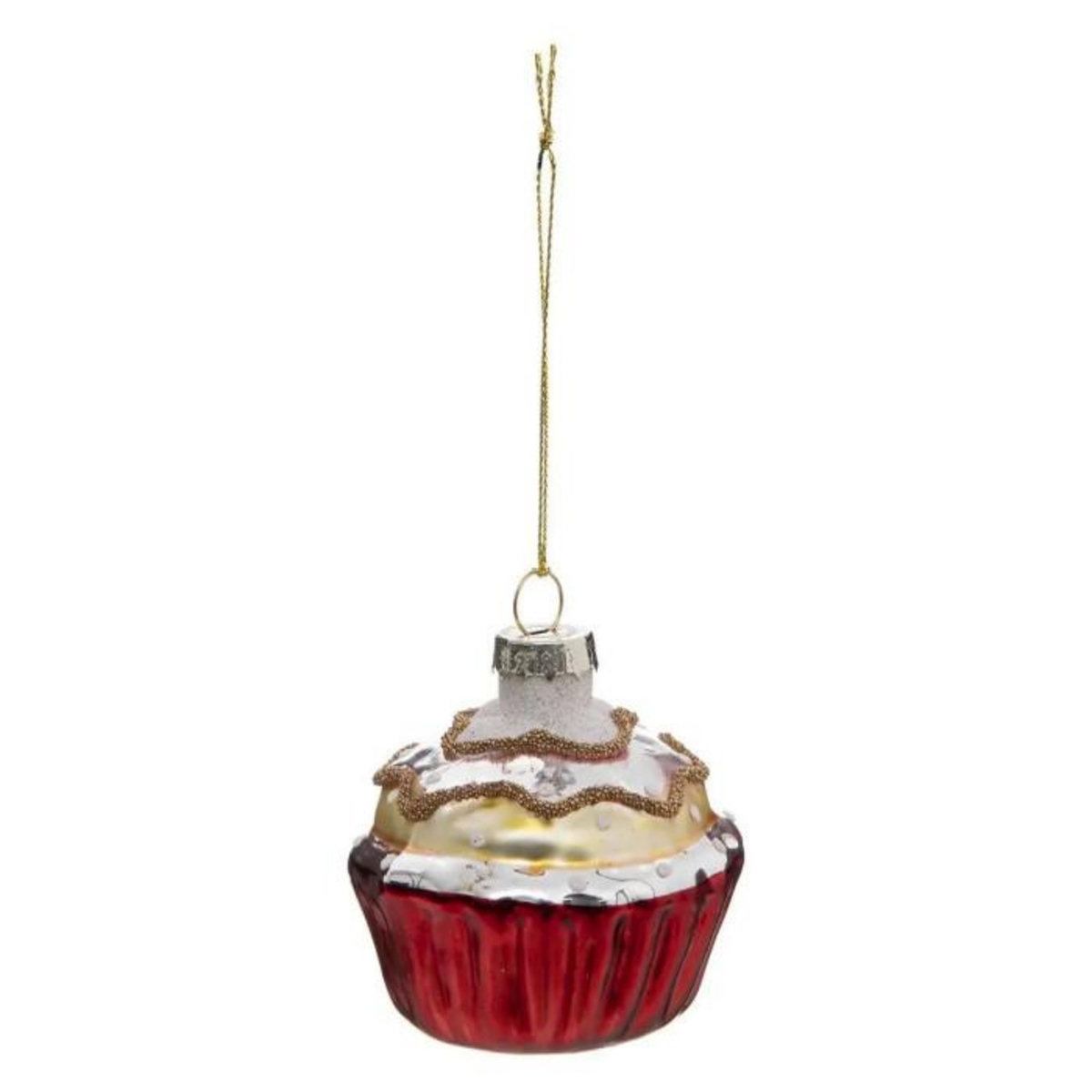 ATMOSPHERA Sujet de Noël Déco  Cupcake  6cm Rouge