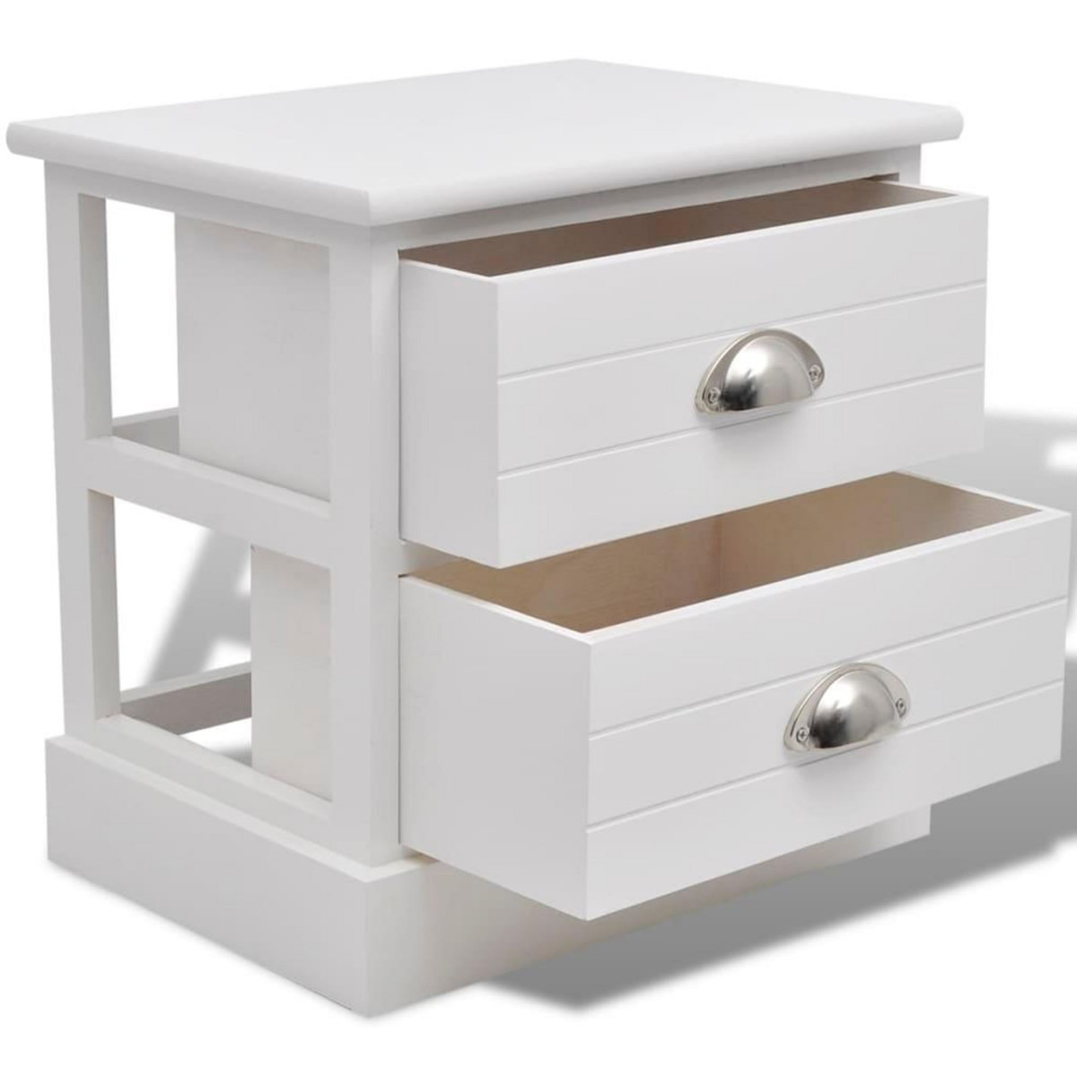 VIDAXL Table de chevet en style français 2 pcs Blanc