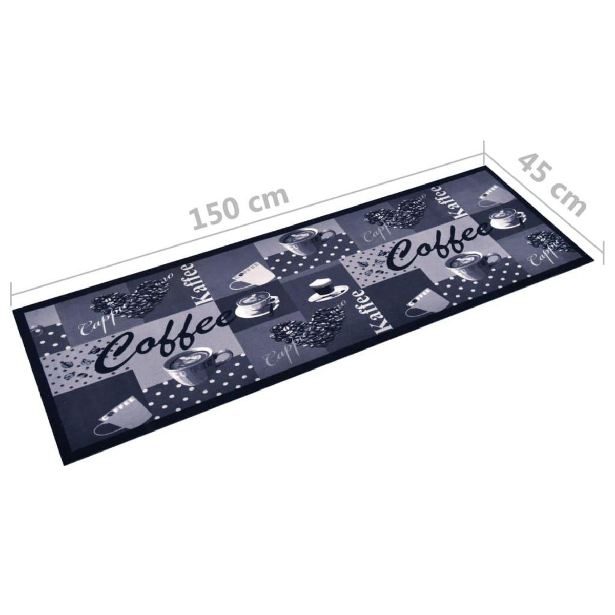 VIDAXL Tapis de sol de cuisine lavable Bleu cafe 45x150 cm