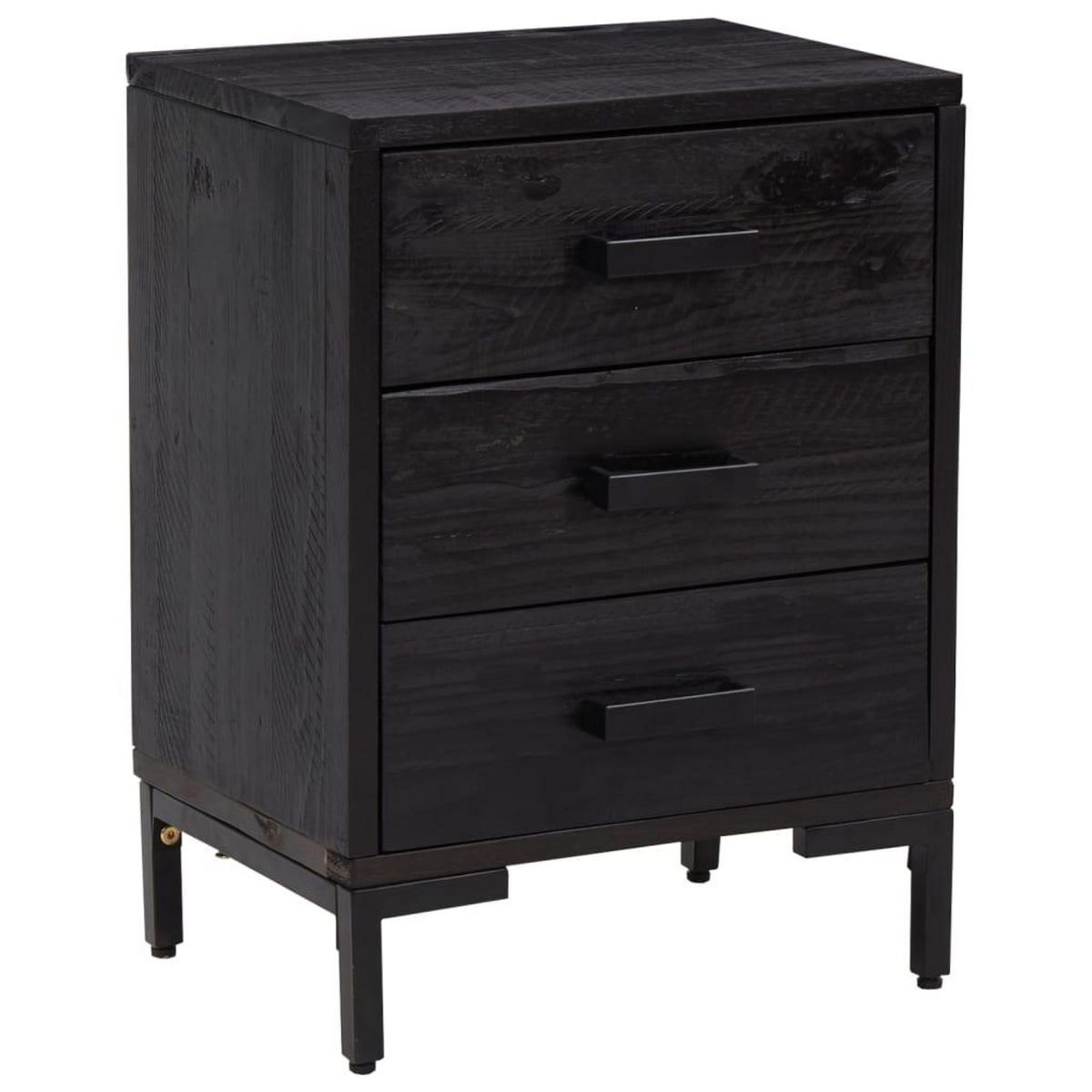 VIDAXL Table de chevet Noir 40x30x55 cm Bois de pin massif