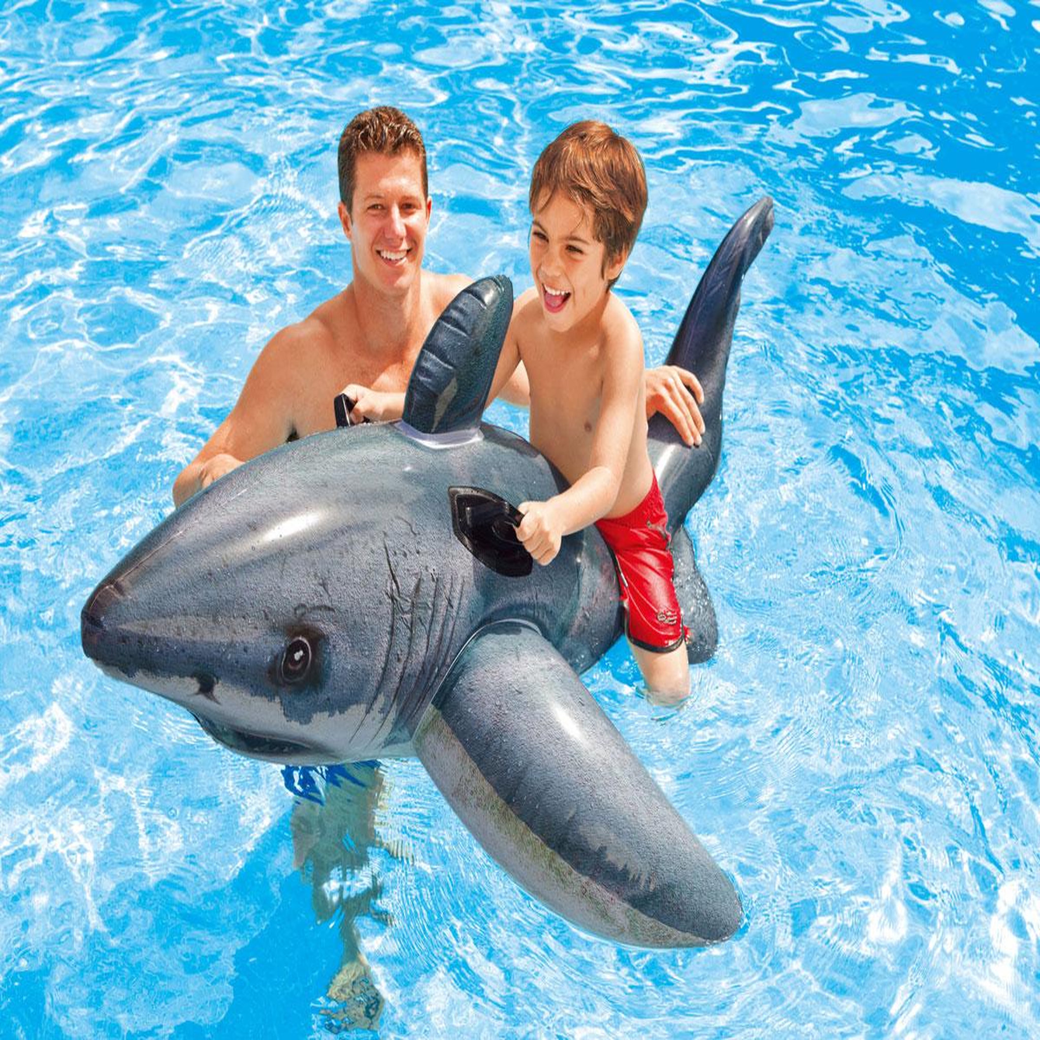 Voir la diapositive 2 : INTEX Requin blanc gonflable à chevaucher - intex