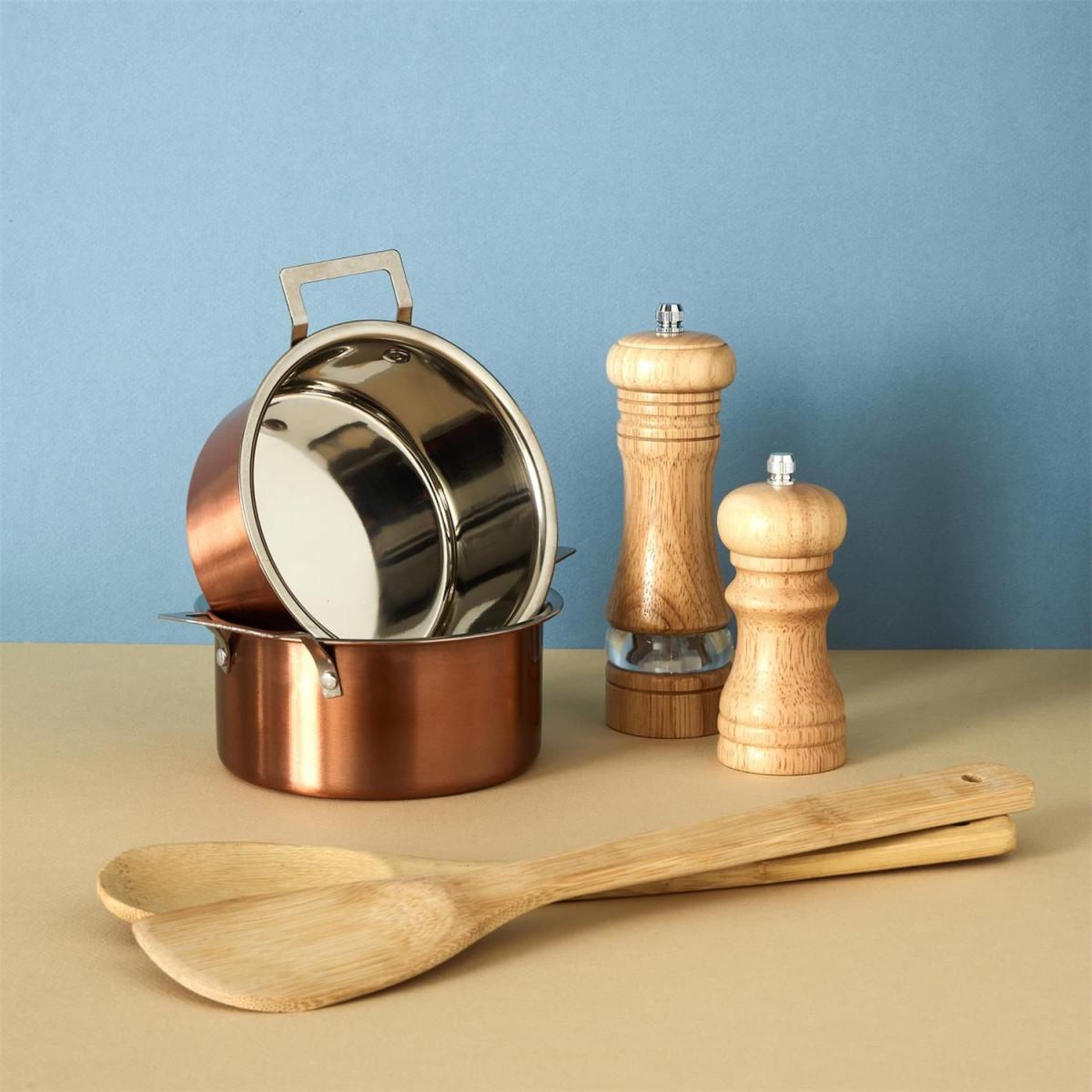 Voir la diapositive 4 : COOK CONCEPT Moulin à poivre & sel en bois  gared  16cm naturel