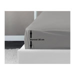 LOVELY HOME LOVELY HOME Drap Housse 100% coton 140x190x30 cm gris clair