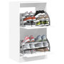 Voir la diapositive 4 : VIDAXL Armoire a chaussures 2 tiroirs rabattables blanc 60x42x108 cm