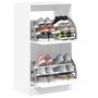 Voir la diapositive 4 : VIDAXL Armoire a chaussures 2 tiroirs rabattables blanc 60x42x108 cm