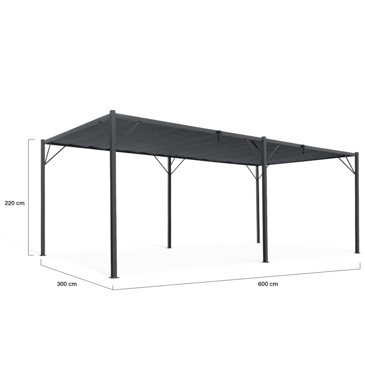 ID MARKET Pergola lames orientables 3x6 M gris anthracite