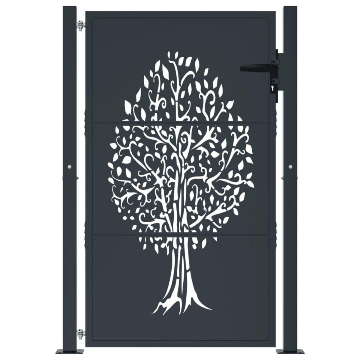 VIDAXL Portail de jardin anthracite 105x155cm acier conception d'arbre