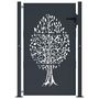 Voir la diapositive 3 : VIDAXL Portail de jardin anthracite 105x155cm acier conception d'arbre