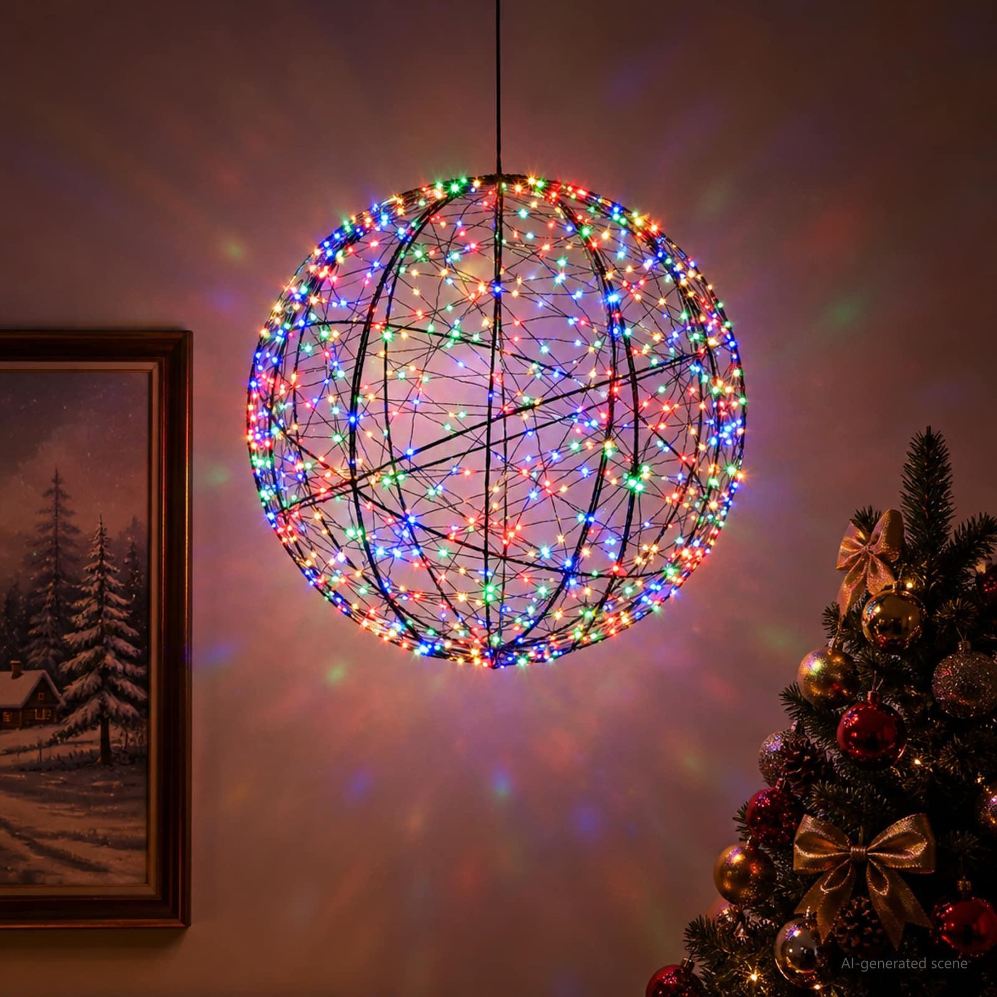Voir la diapositive 4 : VIDAXL Lumiere de finial de Noël 500 LED Multicolore Ø 40 x 42 cm
