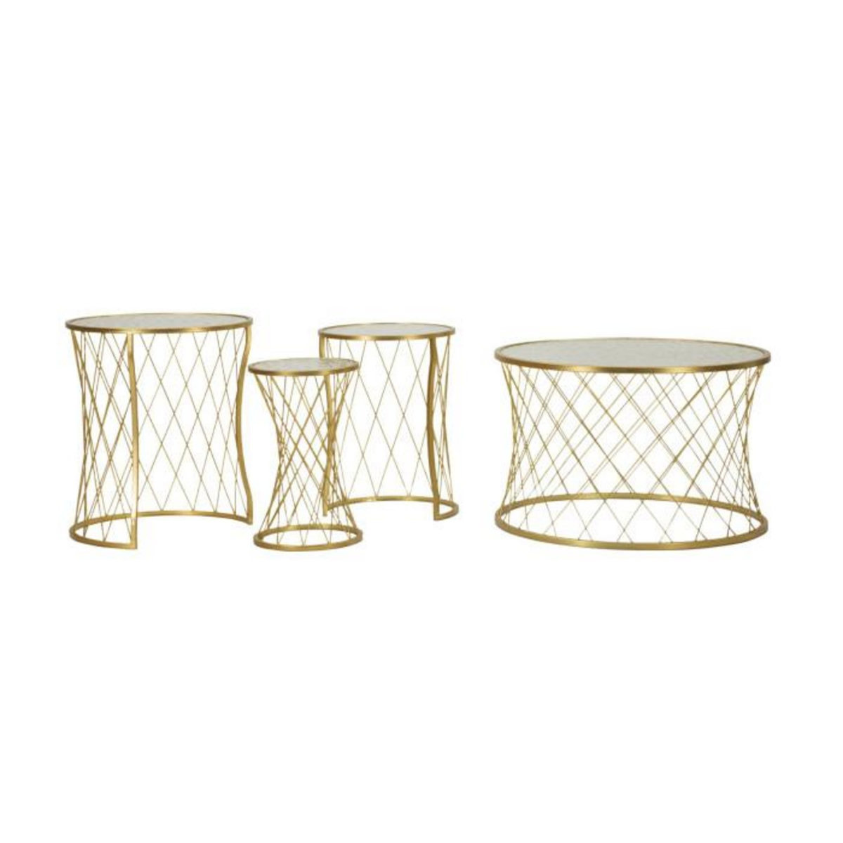 Paris Prix Lot de 4 Tables d'Appoint Design  Noah  70cm Or