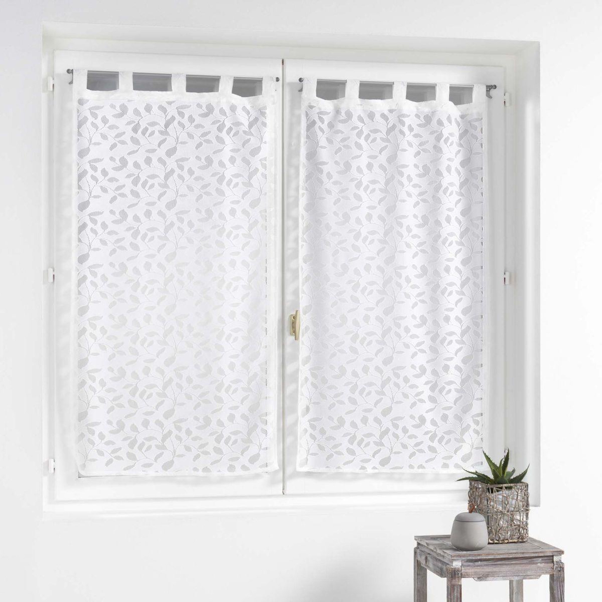 Voir la diapositive 3 : Douceur d'Intérieur Paire de voilages maille  manon  60x160cm blanc