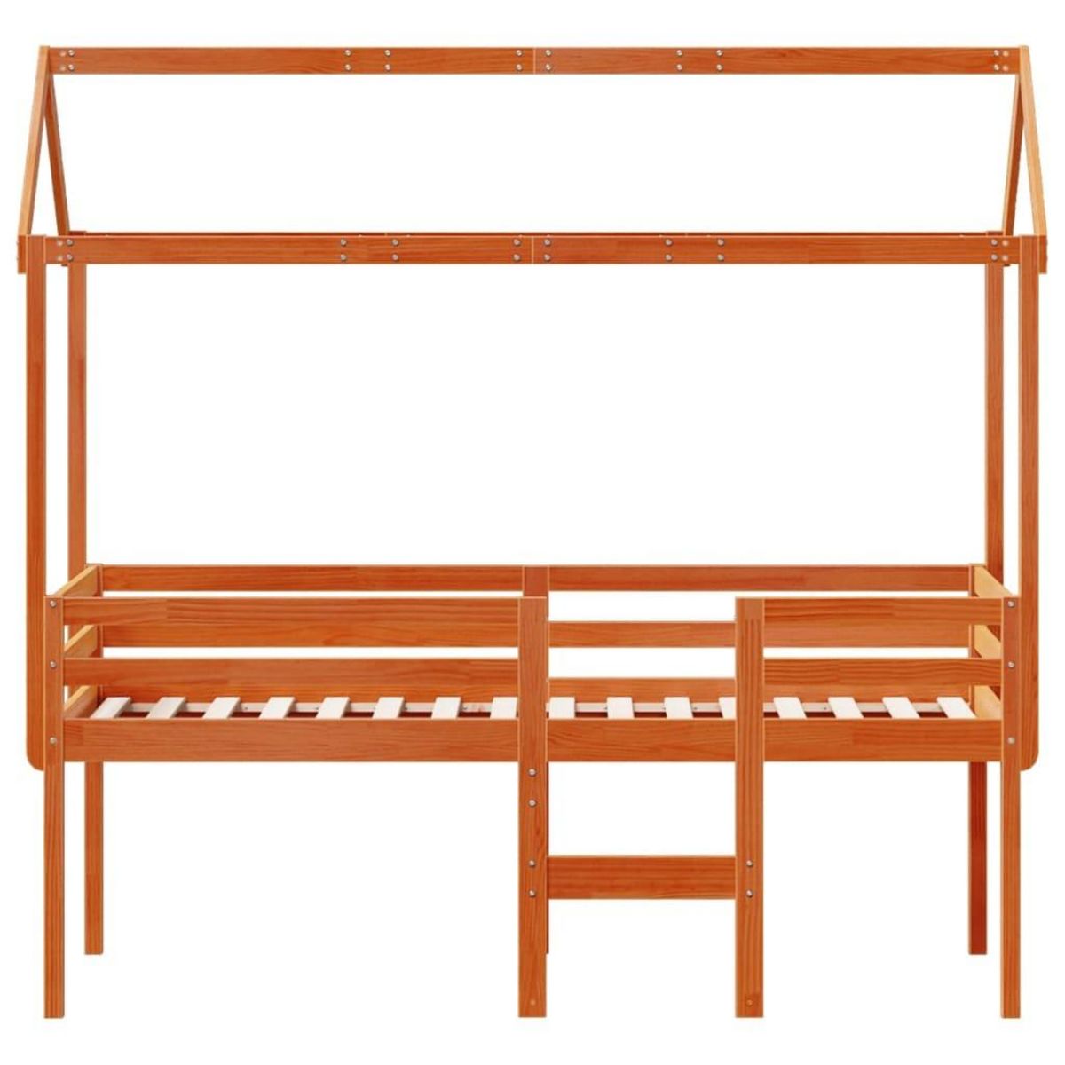 VIDAXL Lit haut sans matelas cire marron 80x200 cm bois de pin massif