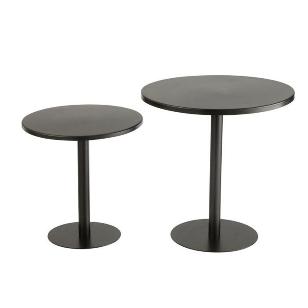 Paris Prix Lot de 2 Tables d'Appoint en Métal  Ice  50cm Noir