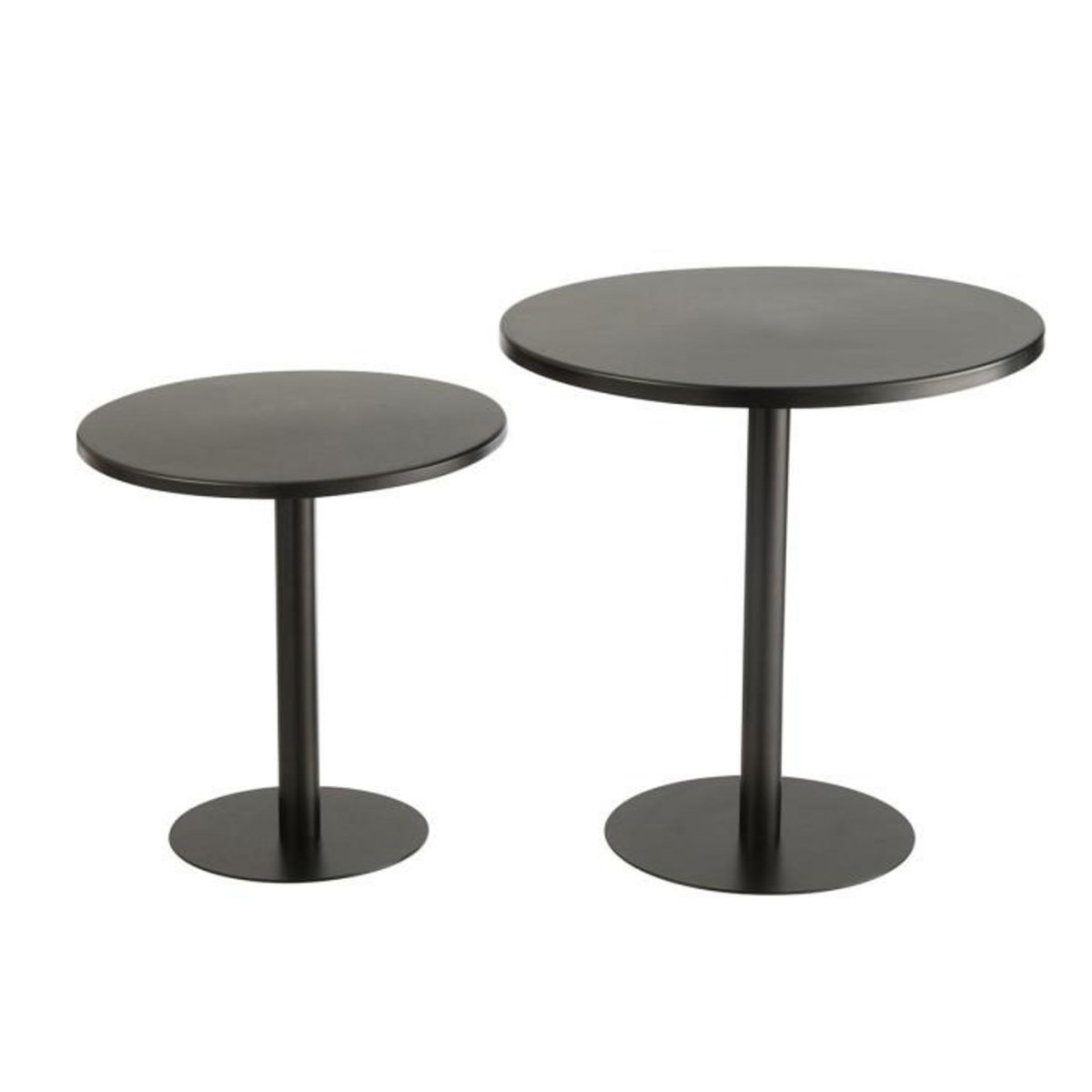 Paris Prix Lot de 2 Tables d'Appoint en Métal  Ice  50cm Noir