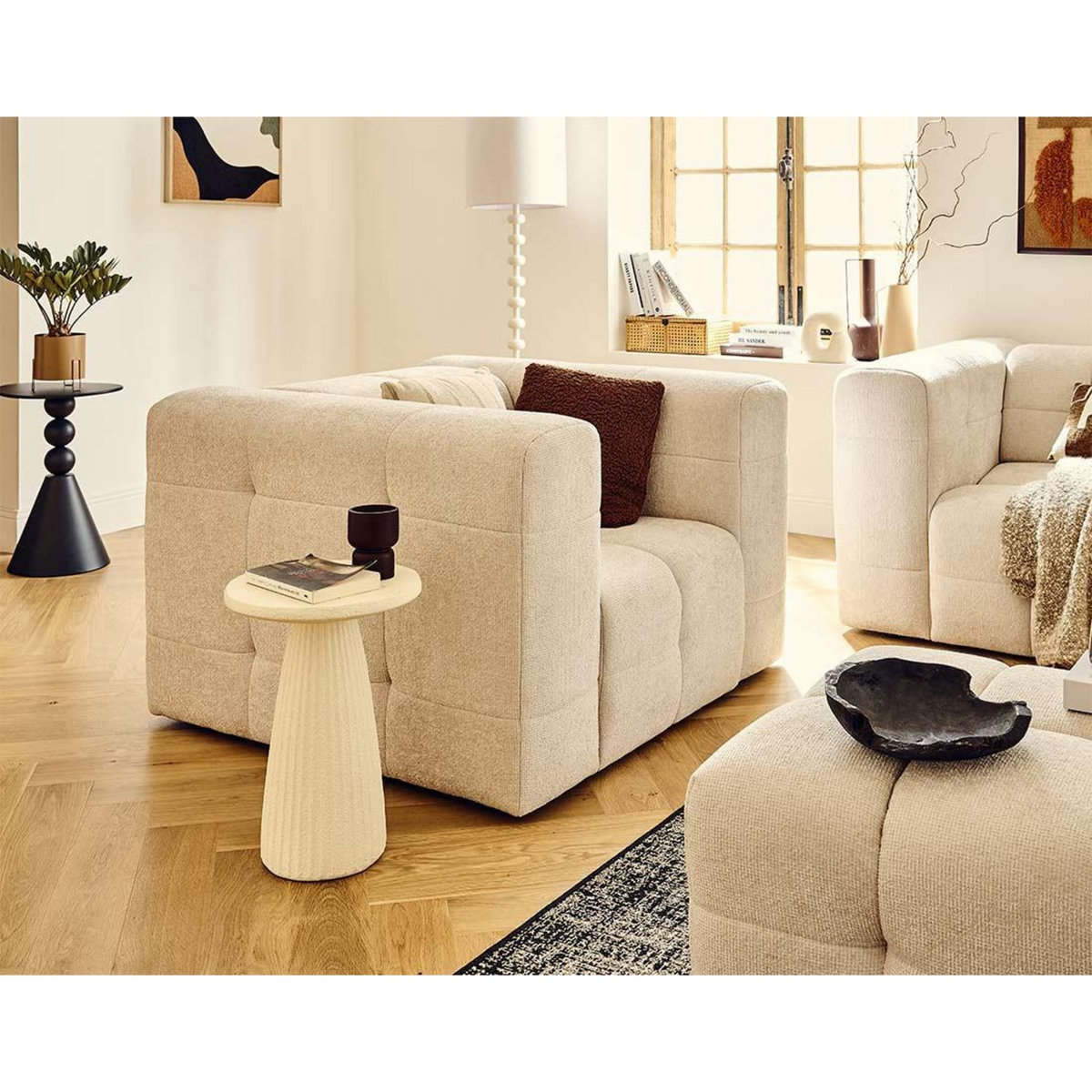 LISA DESIGN Suzano - fauteuil en tissu texturé