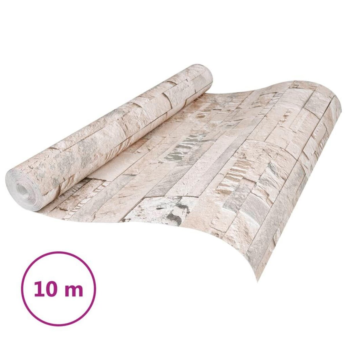 VIDAXL Papier peint 3D aspect de pierre gris beige 10x0,53 m non tisse