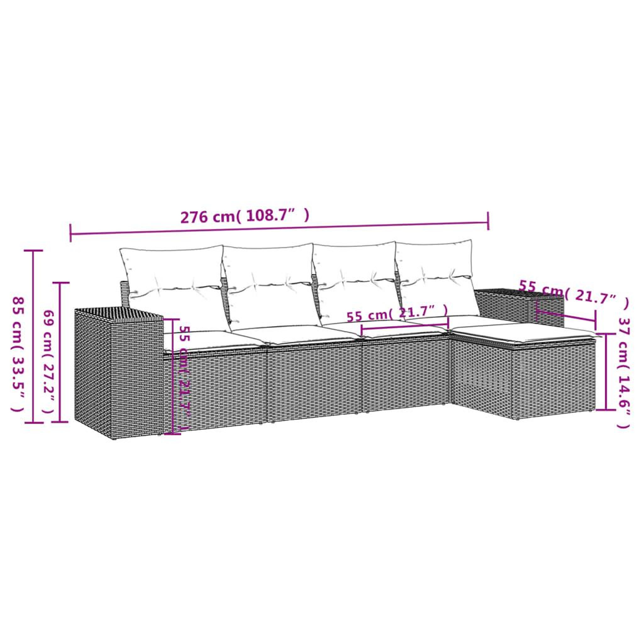 Voir la diapositive 3 : VIDAXL Salon de jardin 5 pcs avec coussins noir resine tressee