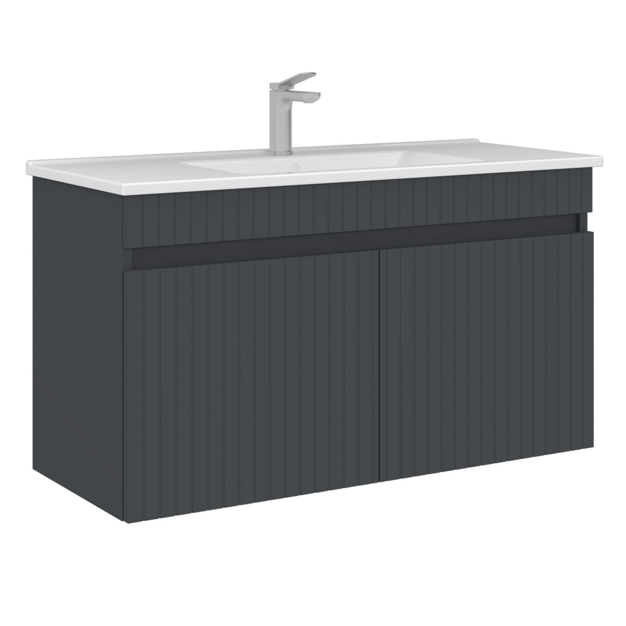 Habitat et Jardin Meuble Vasque  Tivoli 100  - 100 x 45 x 57 cm - Matte Anthracite