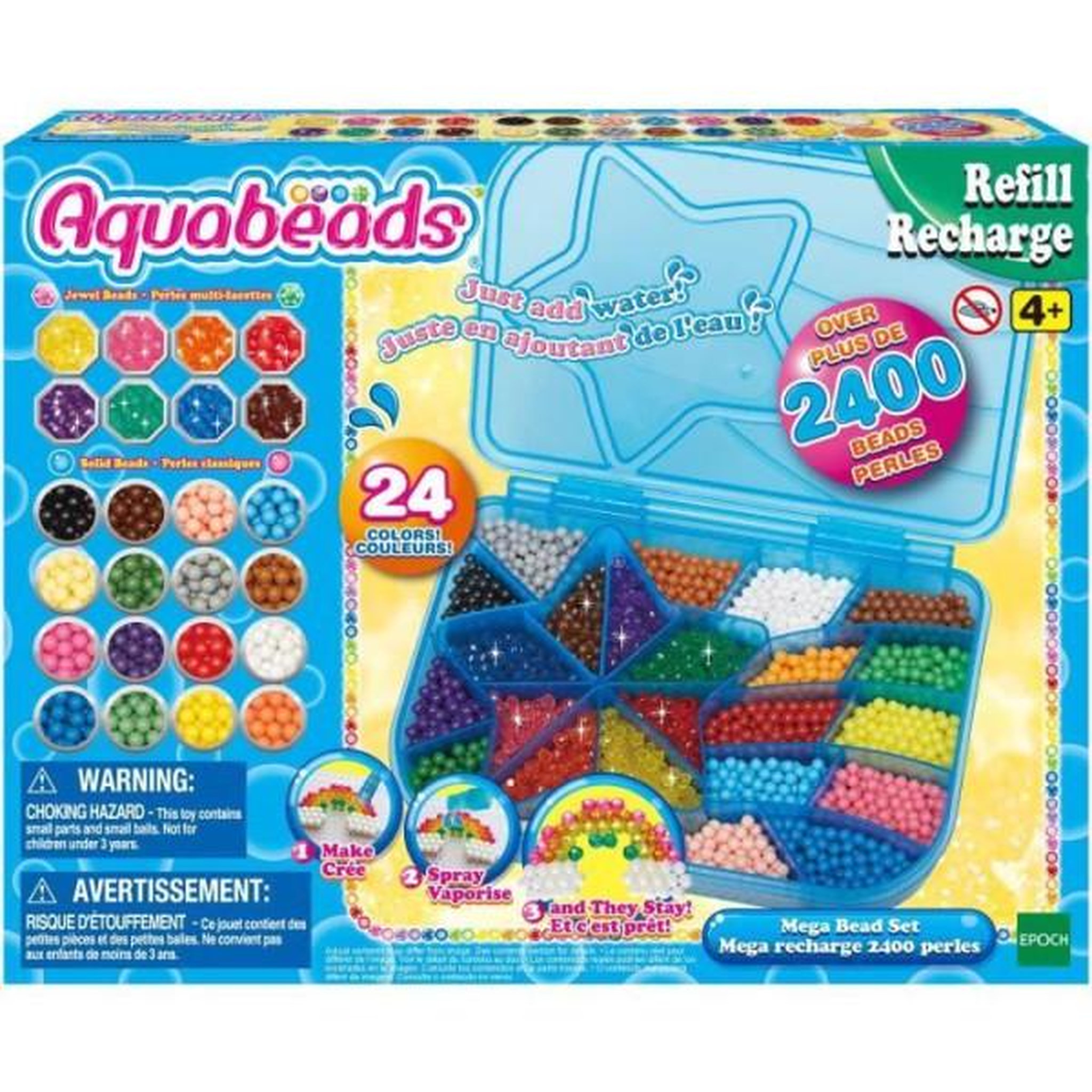 Voir la diapositive 2 : Aquabeads La méga recharge 2400 perles - aquabeads - 31502 - 24 couleurs