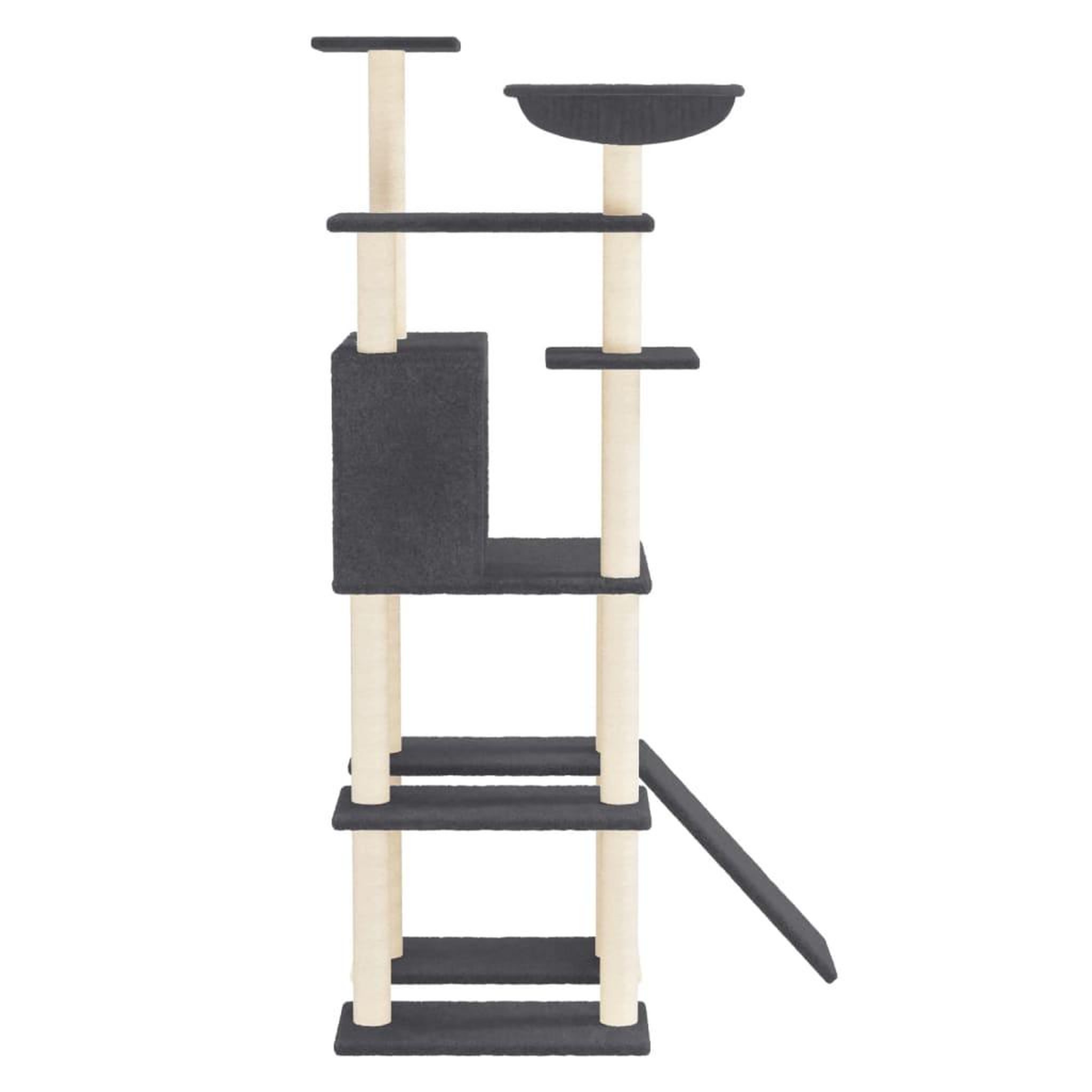 Voir la diapositive 4 : VIDAXL Arbre a chat avec griffoirs en sisal Gris fonce 166 cm