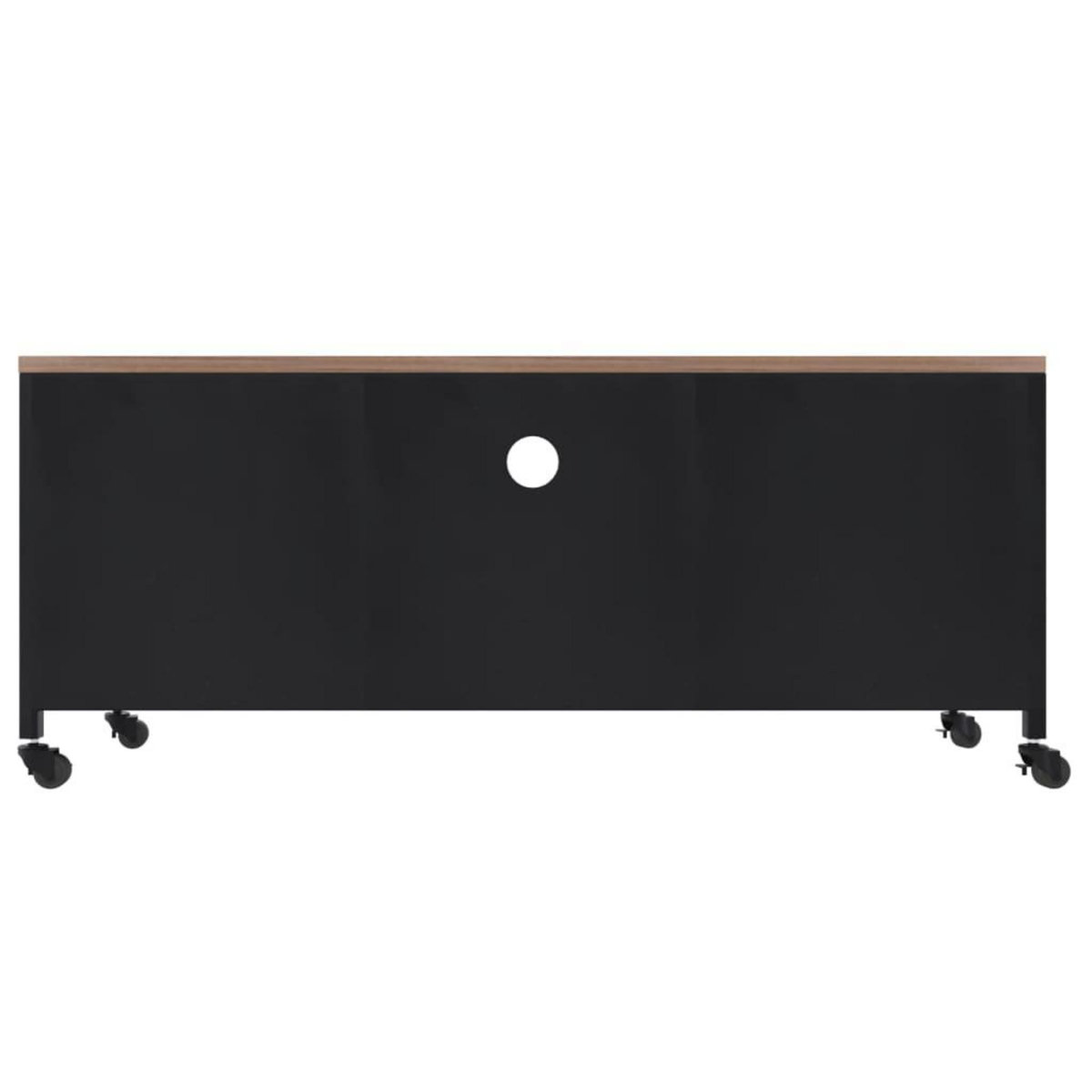 VIDAXL Meuble TV Noir 110x30x43 cm Fer et bois de pin massif