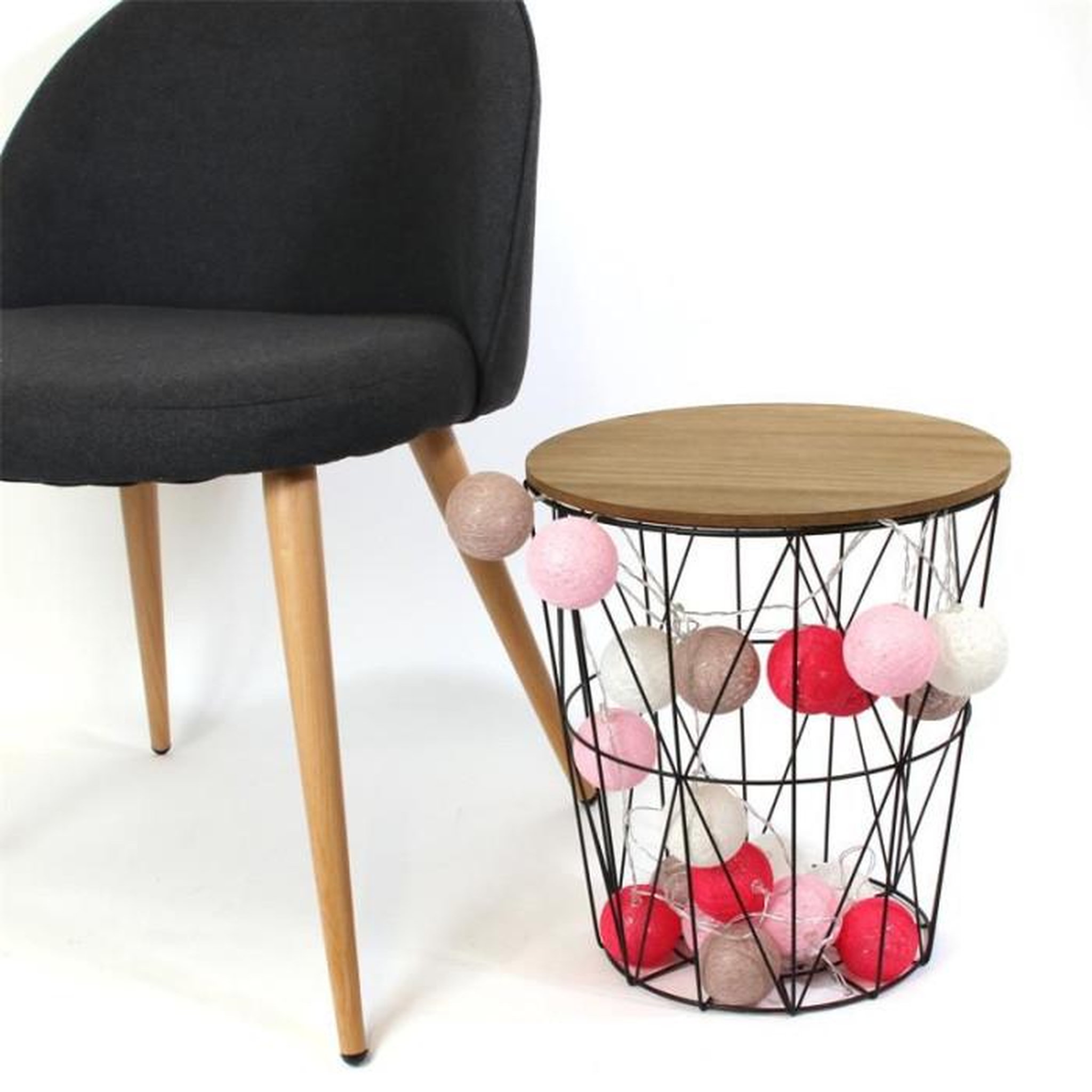 Voir la diapositive 3 : The Home Deco Factory Guirlande lumineuse à led  20 boules  372cm taupe