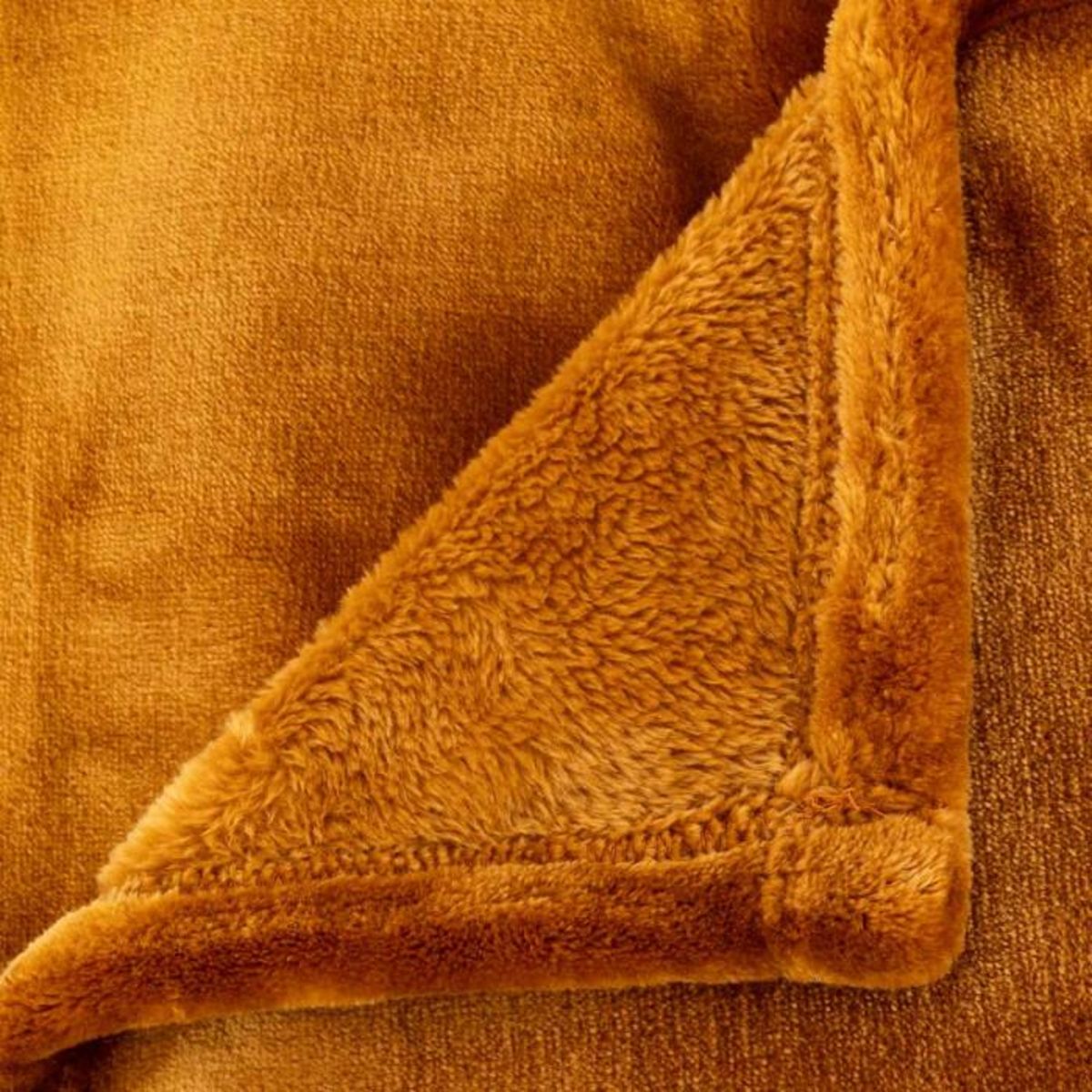 ATMOSPHERA Plaid en Flanelle  Cuddly  130x180cm Jaune Cumin