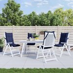 VIDAXL Coussins de chaise a dossier haut lot de 4 bleu marine